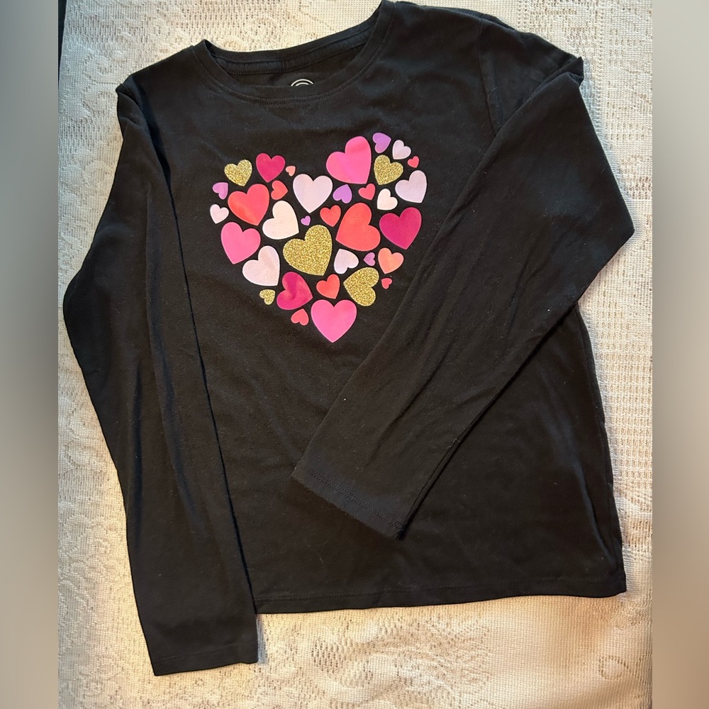 5 for $25 - Wonder Nation Black Long Sleeve with Heart Design